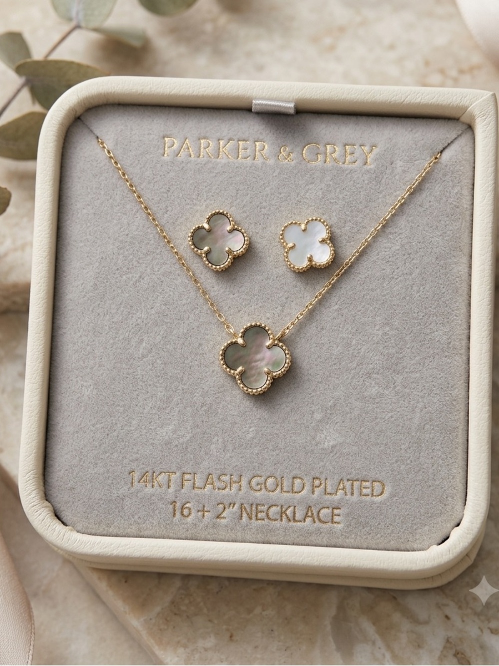 14k Gold Plated Necklace and Earrings